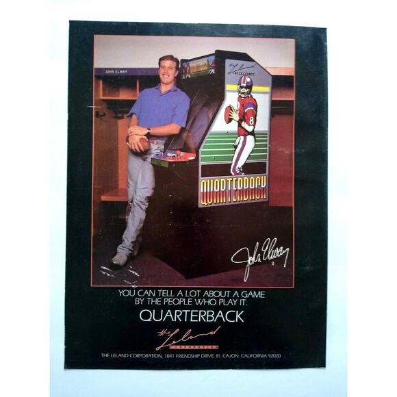 John Elway Team Quarterback Blasteroids Arcade Magazine Trade AD Artwork 1988 - Picture 2 of 4